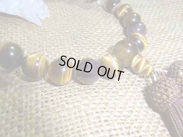 画像4: 　４神彫入特級極上虎眼御念珠（タイチンルチル&スターガーネット入）シルク製房