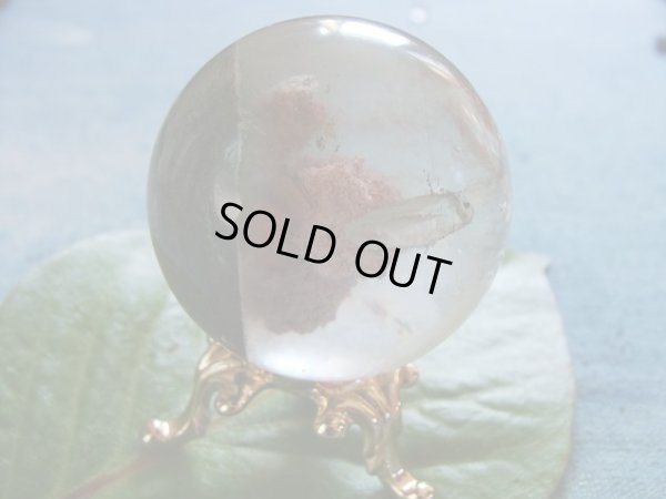 画像2: 超希少　ガーデン＆雲母入り　天然水晶丸玉　（遊色入り）　41ミリ玉