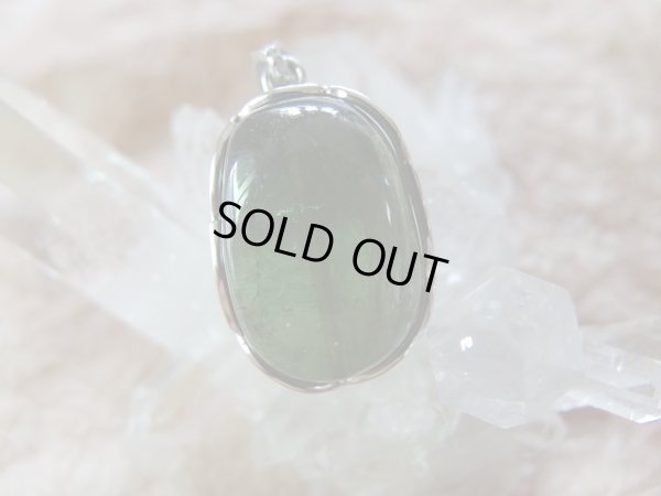 画像7: グリーントルマリン　トップ（銀製）＆ブレス（１８金留め金）set 企画