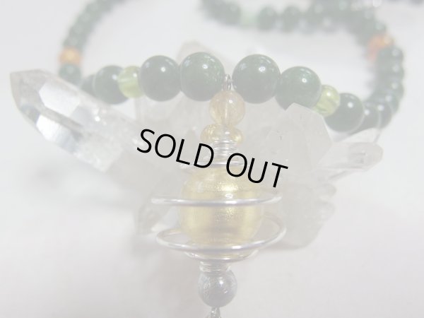 画像2: 店長オリジナル　ヒーリングネックレス　　GOLD　FOREST　TYPE1　24金ベネチアン&ギベオン入り