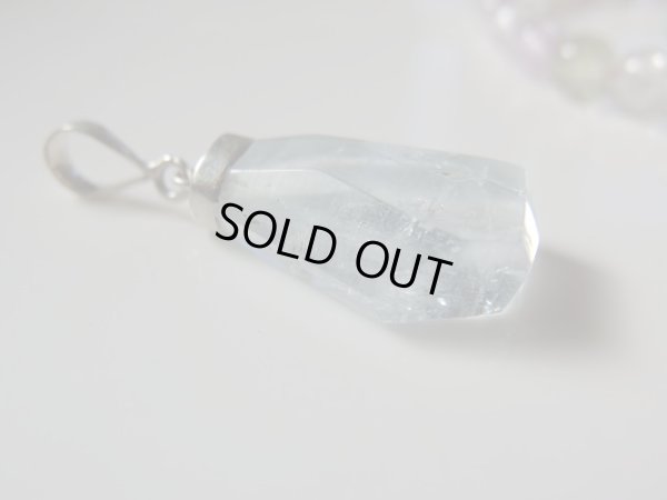 画像5: （稀少）　美しきアクアマリン結晶のカット&磨き石のペンダントトップ　　