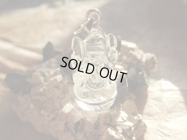 画像3: オリジナルペンダント　ヒマラヤ原産水晶ガネーシャ　純銀トップ加工　革ネックレス付き