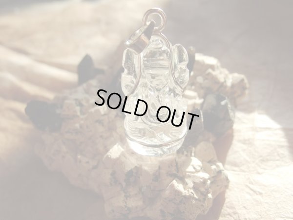 画像4: オリジナルペンダント　ヒマラヤ原産水晶ガネーシャ　純銀トップ加工　革ネックレス付き