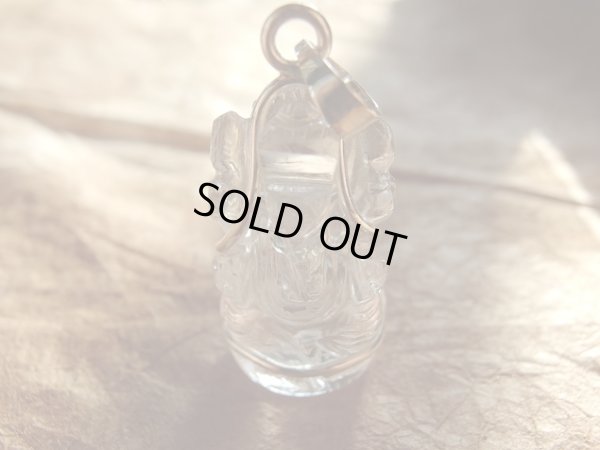 画像13: オリジナルペンダント　ヒマラヤ原産水晶ガネーシャ　純銀トップ加工　革ネックレス付き