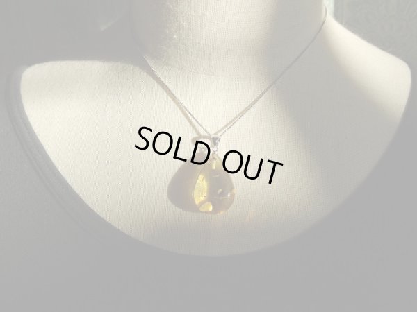 画像12: 「天然」Premium 虫入り　アンバー　アジャスター付きSVチェーン付き