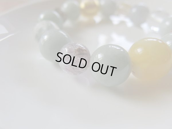 画像13: 　　「「黄金浄土」」　　極上黄オパールと純金硝子とルチルと翡翠のコラボ