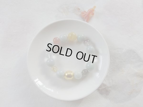 画像2: 　　「「黄金浄土」」　　極上黄オパールと純金硝子とルチルと翡翠のコラボ