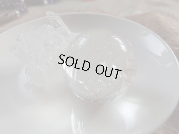 画像13: 透明感のある微細に煌くシルバールチル　34　スフィア　台付　3点セット