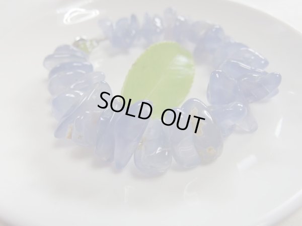 画像2: 綺麗な天然色　ブルーカルセドニータンブルニューホック留め金型ブレス　