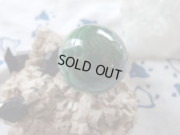 画像2: Premium マラカイト　34ミリ　スフィア