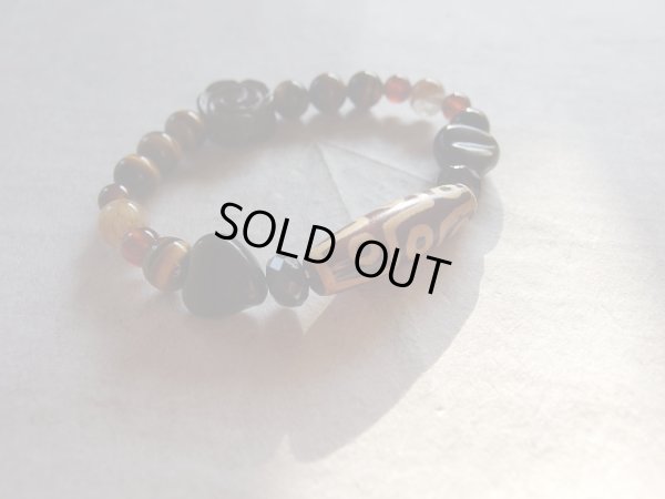 画像2: 孤高の天珠 　九眼天珠　茶虎「虎砲」　オレンジガーネット＆タイチンルチル仕様