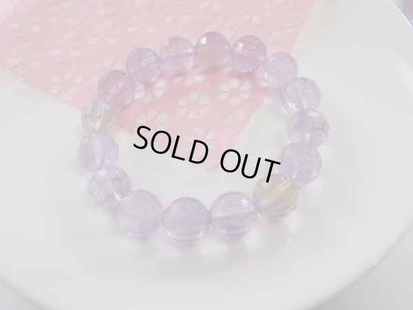 画像17: 特選　アメトリン　１２ミリ　１２８面カット　　ブレス　遊色入り　特価