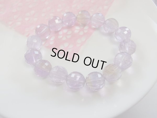 画像16: 特選　アメトリン　１２ミリ　１２８面カット　　ブレス　遊色入り　特価