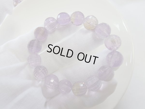 画像4: 特選　アメトリン　１２ミリ　１２８面カット　　ブレス　遊色入り　特価