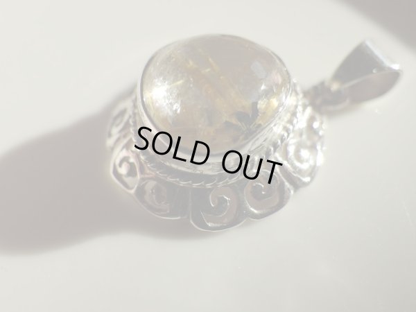 画像9: ミニ太陽ルチル入り　タイチンルチル　ペンダントトップ　スライドチェーン付　特価