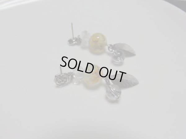 画像12: ダブル両剣水晶とデンドライトインクォーツとスティブナイトインクォーツのチタン製　プレミアムピアス