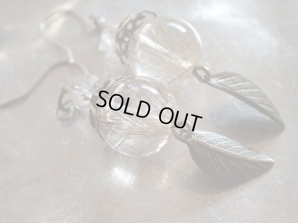 画像10: シャンパンゴールドカラールチルと両剣水晶の特製ピアス　