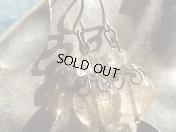 画像9: シャンパンゴールドカラールチルと両剣水晶の特製ピアス　