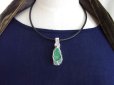 画像7: Premium Russian jadeite with moldavite オリジナルアーティスティックワイヤ　本革付ペンダントII