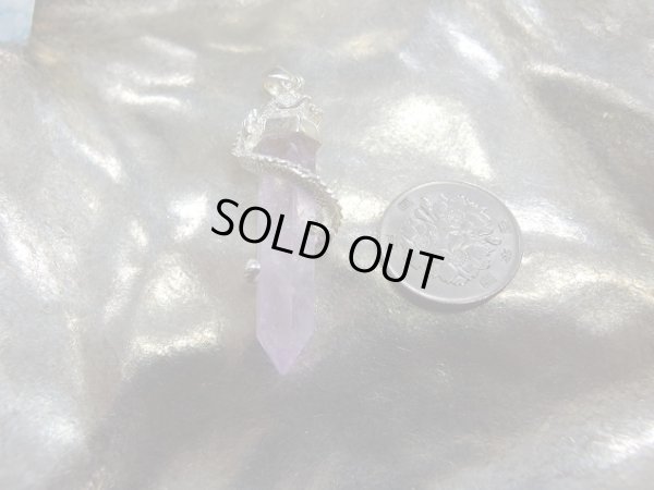 画像6: 天然ラベンダーアメジスト　ペンデュラム型　銀製の昇り龍　特価