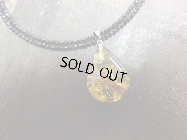 画像2: Premium  裏焼き　ブラックアンバー　III　2連ブラックスピネルネックレス仕様　特価