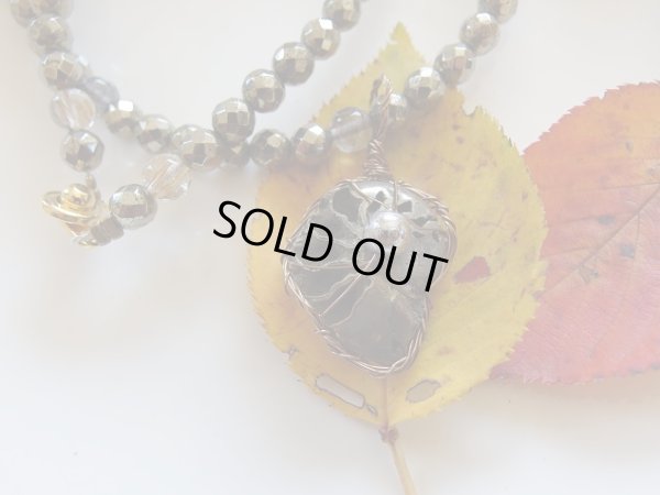 画像8: ギベオンとアンモナイトパイライト(ブラックルチル＆パイライト）　宇宙と海底　超守護金運特別ネックレス　特価