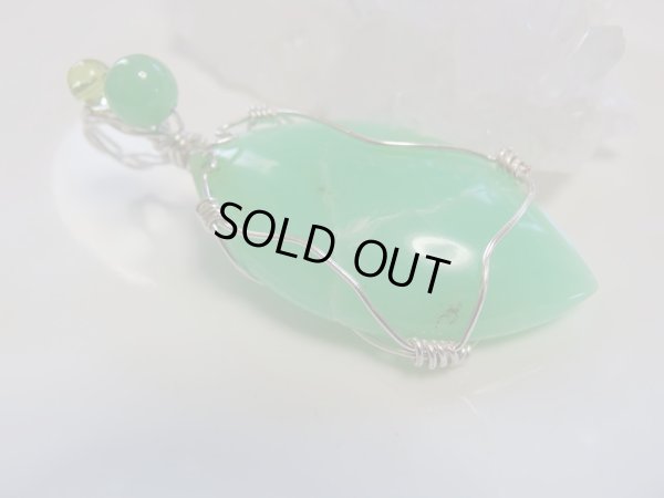 画像9: METAL ＆　STONE　美クリソプレーズ磨き石と天然カラー高品質翡翠コラボオリジナルトップ　特価