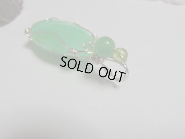 画像7: METAL ＆　STONE　美クリソプレーズ磨き石と天然カラー高品質翡翠コラボオリジナルトップ　特価