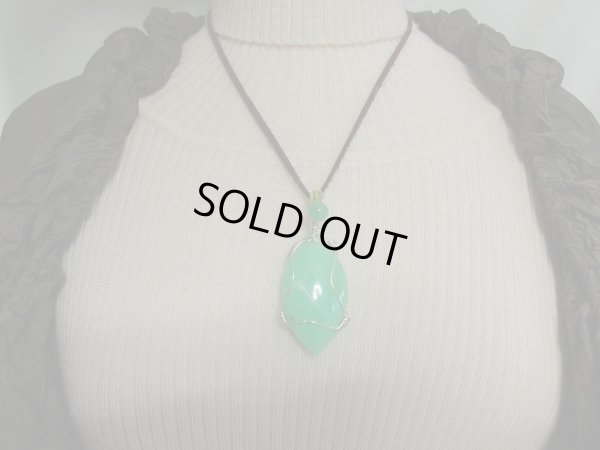 画像3: METAL ＆　STONE　美クリソプレーズ磨き石と天然カラー高品質翡翠コラボオリジナルトップ　特価