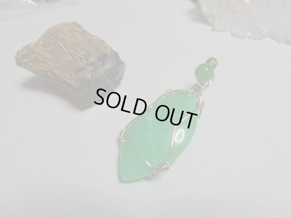 画像4: METAL ＆　STONE　美クリソプレーズ磨き石と天然カラー高品質翡翠コラボオリジナルトップ　特価