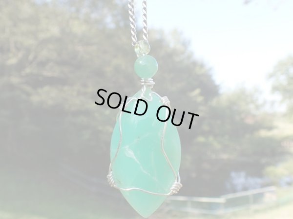 画像11: METAL ＆　STONE　美クリソプレーズ磨き石と天然カラー高品質翡翠コラボオリジナルトップ　特価