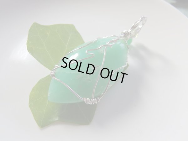 画像5: METAL ＆　STONE　美クリソプレーズ磨き石と天然カラー高品質翡翠コラボオリジナルトップ　特価