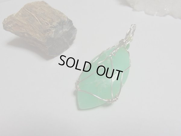 画像15: METAL ＆　STONE　美クリソプレーズ磨き石と天然カラー高品質翡翠コラボオリジナルトップ　特価