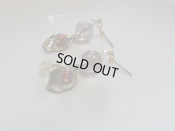 画像2: Peemium　アメトリン　オレンジガーネット　ヘリオドール　ゴールデンラブラドライトのスペシャルピアス　