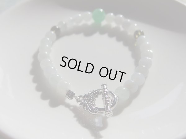 画像9: 天然色　翡翠とモルダバイトのマンテル仕様　ブレスレット　特価