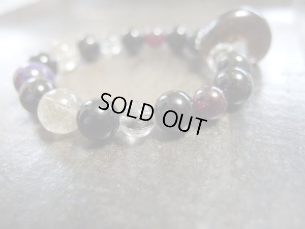 画像14: 超黒水晶勾玉物語　モリオン　杉石　ルチルクォーツ　黒翡翠　ブラックルチルクォーツ　ガーネット