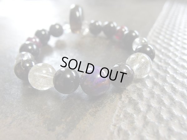 画像10: 超黒水晶勾玉物語　モリオン　杉石　ルチルクォーツ　黒翡翠　ブラックルチルクォーツ　ガーネット