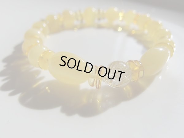 画像4: Premium　ゴールデンバターカラー　アンバー＆ルチルクォーツ　スペシャルブレスレット　特価