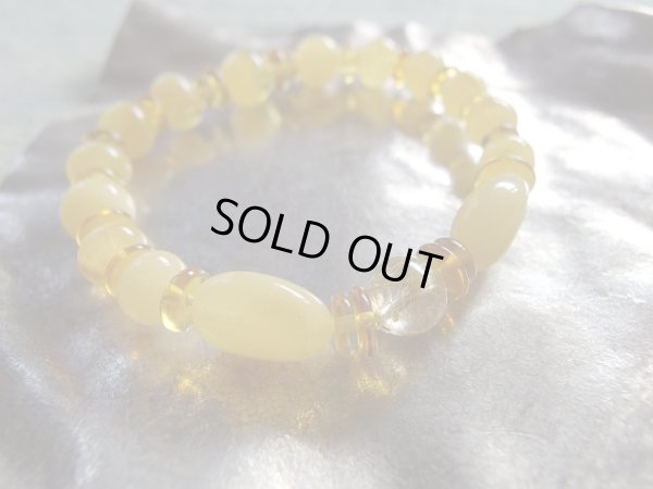 画像8: Premium　ゴールデンバターカラー　アンバー＆ルチルクォーツ　スペシャルブレスレット　特価