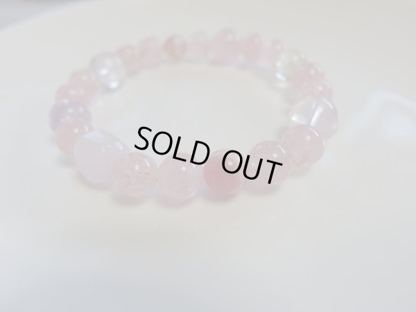 画像8: ロードクロサイトとローズクォーツとピンクエピドートシストとクンツァイトとサンストーンとルチルクォーツの特製ブレスレット