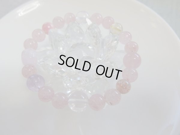 画像11: ロードクロサイトとローズクォーツとピンクエピドートシストとクンツァイトとサンストーンとルチルクォーツの特製ブレスレット