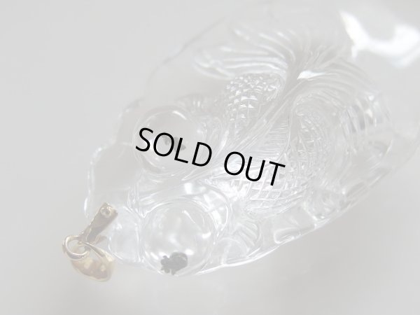 画像3: 　１８金製バチカン　ルチル入り　天然水晶　金魚　ペンダントトップ