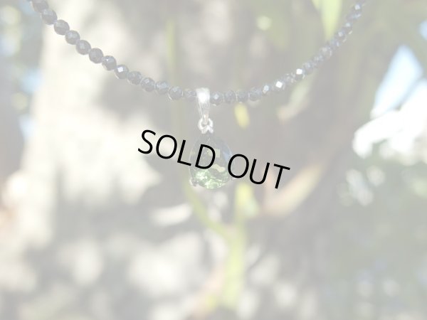 画像7: ブラックスピネルと高品質モルダバイトのネックレス  特価