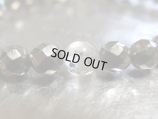 画像7: パイライトインクォーツとパイライトとモルダバイトのブレスレット　