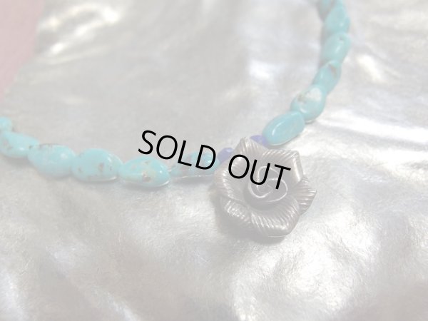 画像4: 天然トルコ石とカレンシルバー　薔薇　ネックレス