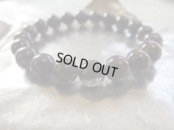 画像3: 美石礼賛　　ブラックブラウンルチルクォーツ　9.5〜9.8ミリ　特価