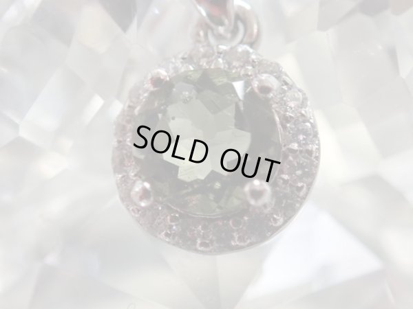 画像13: Ｐｒｅｍｉｕｍ　モルダバイト　ペンダントトップ　ＭＩＮＩペンダントトップ ポスト型スライド式アジャスター搭載シルバーネックレス付き