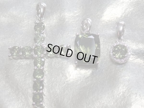 画像7: Ｐｒｅｍｉｕｍ　モルダバイト　ペンダントトップ  ポスト型スライド式アジャスター搭載シルバーネックレス付き