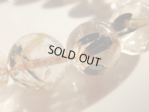 画像14: 凄い美ヘマタイトタイチン太陽ルチルクォーツ　12.2〜12.9ミリ　特価