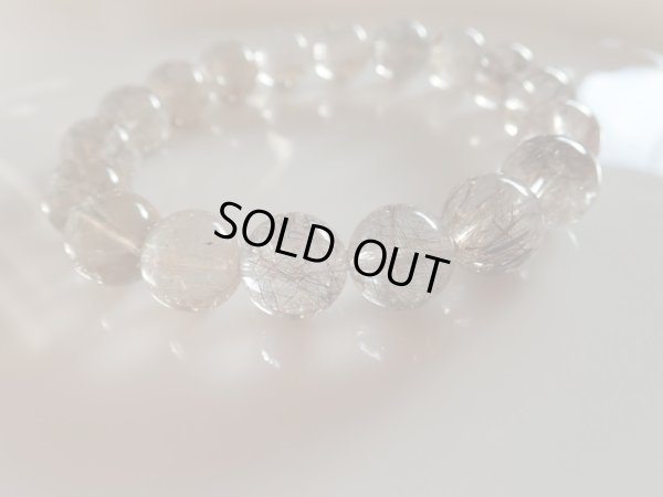 画像2: 特選　ブラックブラウンルチルクォーツ　イン　スモーキークォーツ　11ミリ強　特価